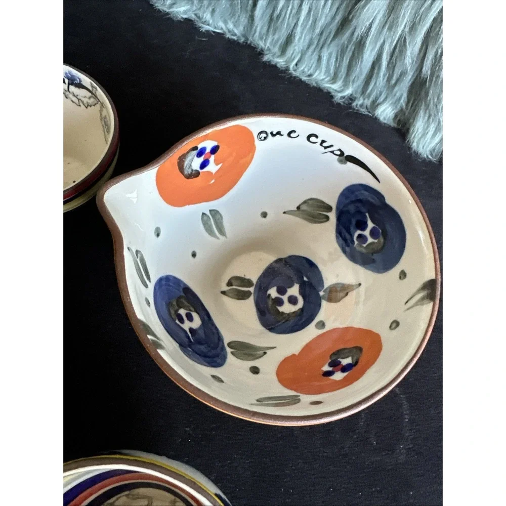 Anthropologie Nesting Measuring Cups Set Of 4 Multi Use Boho Artsy Chic Retro